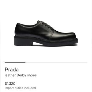 PRADA rare Men's Black US 11 (IT 10) Shoes Square 100% leather with shaper